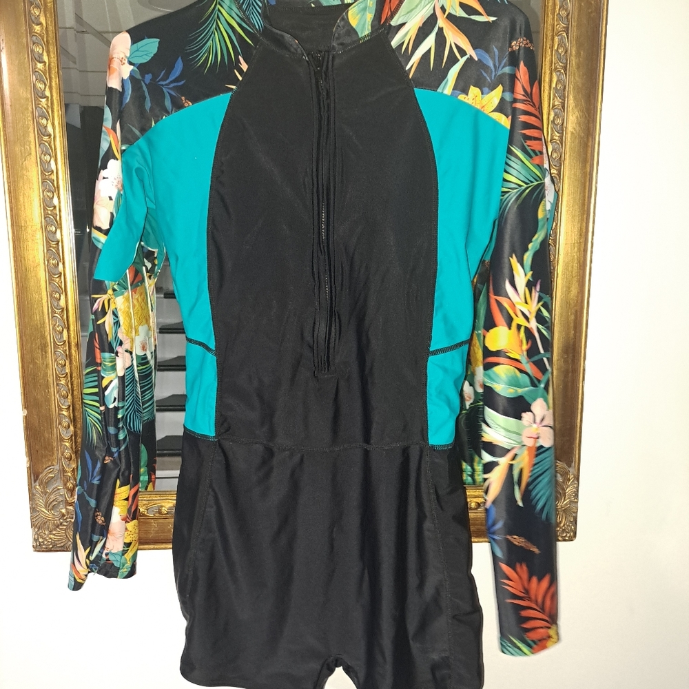 Women's One Piece Rash Guard Swimsuit UV Sun Protection Long Sleeve Surfing suit